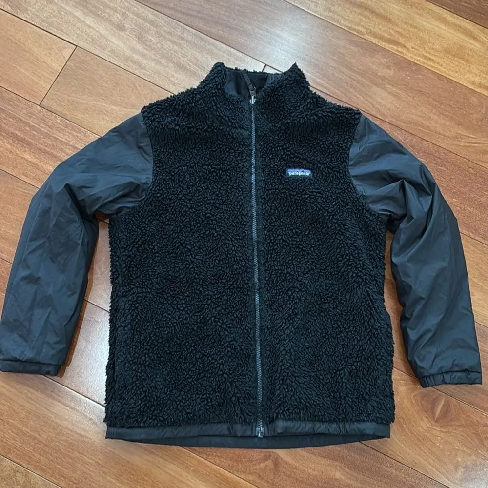 Patagonia Black Kids Reversible Shelled Microdini‎ Jacket size M